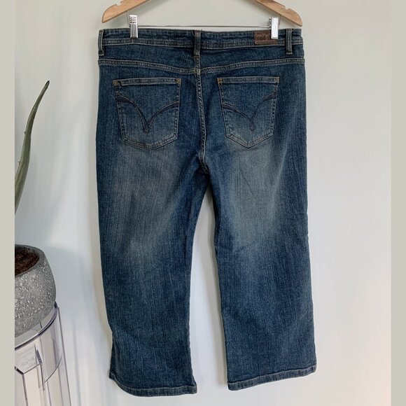 Lee thick denim Straight Leg Cropped Mid Rise Jeans size 16 - Picture 3 of 4